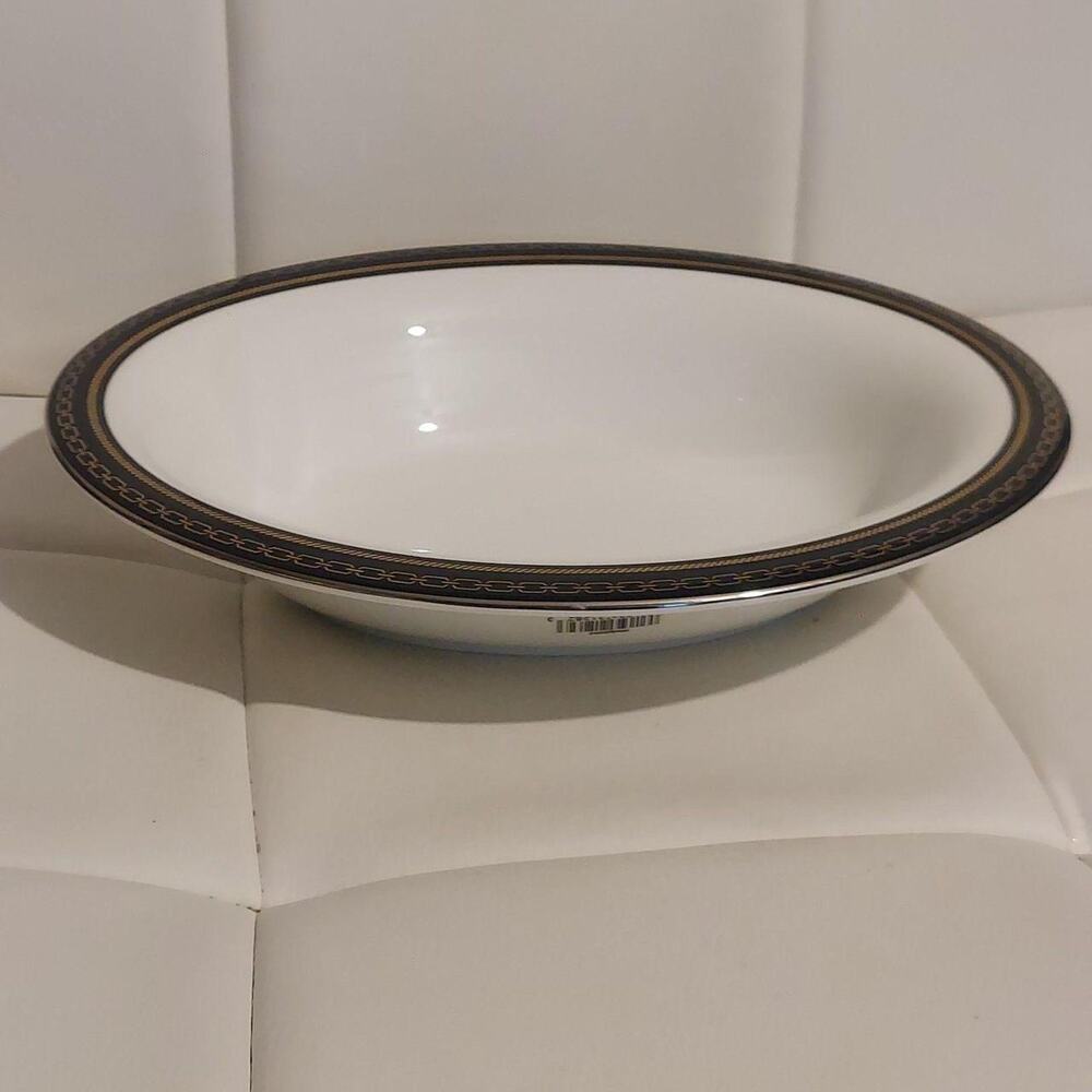 Wedgewood + Vera Wang With Love Noir Gold & Platinum 10" x 8" Serving Bowl w Tag